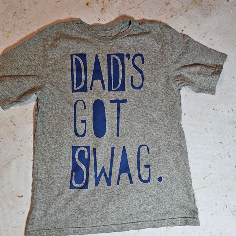 Dad’s Got Swag Graphic T-Shirt Gray Youth Large 10/12 Short Sleeve